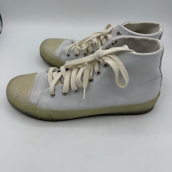 ANTHROPOLOGIE RECYKERS SOHO HIGH-TOP SNEAKERS Size 7.5-8 White Lace Up - Picture 5 of 8